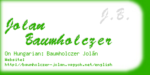 jolan baumholczer business card
